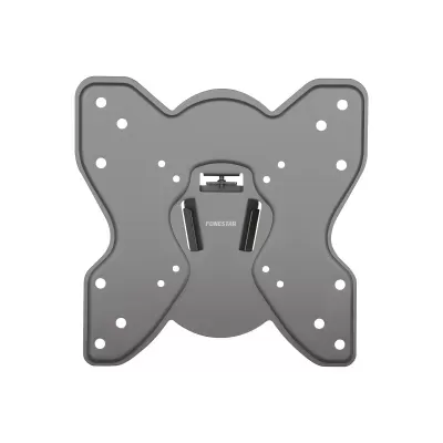 Suporte de parede para TV em metal cinzento com orifícios