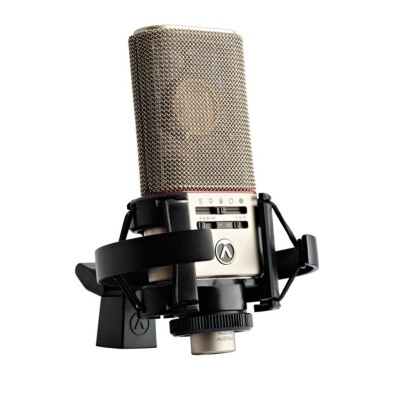 Microfone de estúdio Ast U87 Ai cinzento com suporte preto