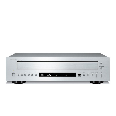 Leitor de CD Yamaha CD-S300 prata com visor digital e botões frontais