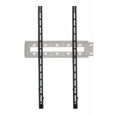 Suporte de parede para televisão com barras pretas e cinzentas