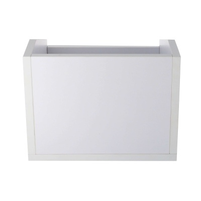 Caixa organizadora branca de madeira, retangular e lisa