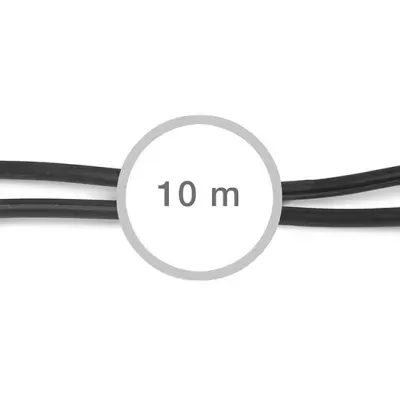 Cabo áudio RCA vermelho e branco de 10 metros em fundo branco