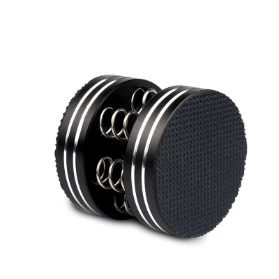 Moedor de ervas preto de duas partes com molas internas