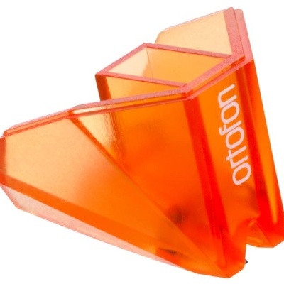 Ponta de agulha para gira-discos laranja com texto ortofon