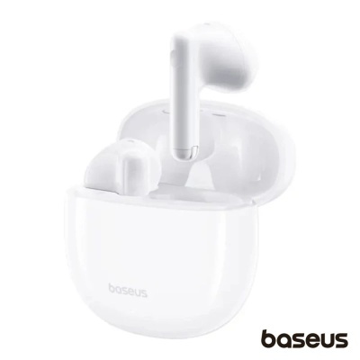 Auriculares sem fios Baseus brancos com estojo de carregamento