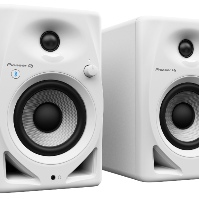 Par de colunas brancas Pioneer DJ com tweeter e woofer