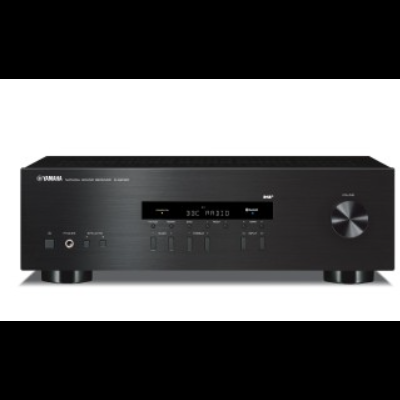 Amplificador Yamaha R-N303D preto com visor digital e botão de volume