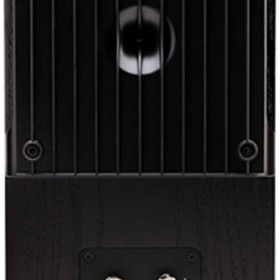 Coluna Polk LEGEND L130 preta com estrutura em madeira e painel traseiro ventilado em metal