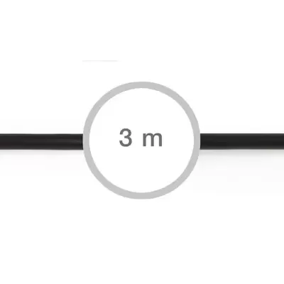 Cabo óptico preto de 3 metros com conectores nas extremidades
