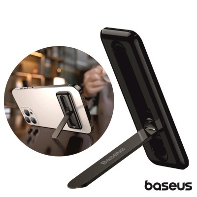 Suporte Baseus preto para smartphone com apoio ajustável