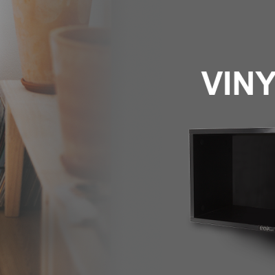Caixa para vinil ÉNOVA HIFI VINYLE BOX 120 em três cores, preto, madeira clara e branco