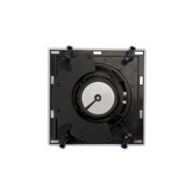 Mecanismo quadrado preto com disco branco e parafusos