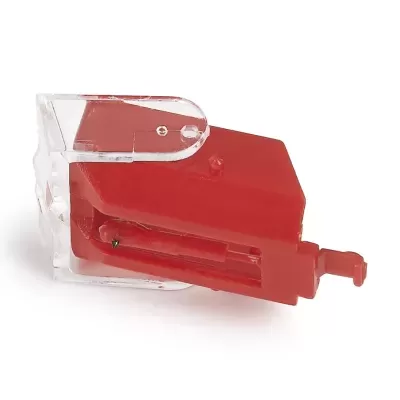 Cabeça de impressão vermelha e transparente isolada