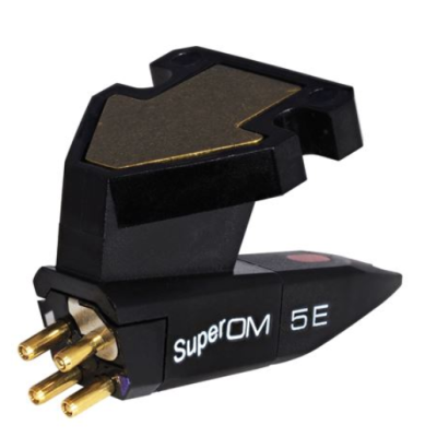 Cartucho gira-discos SuperOM 5E preto com pinos dourados