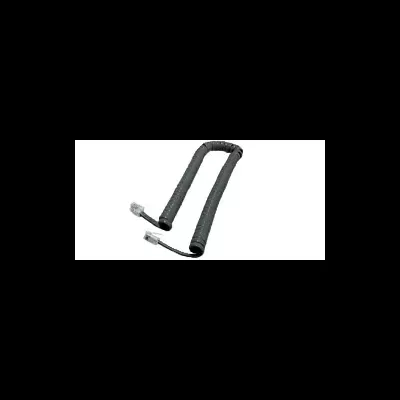 Cabo de segurança preto com terminais metálicos.