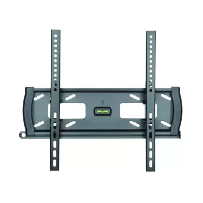 Suporte de parede para televisão preto com nível de bolha integrado
