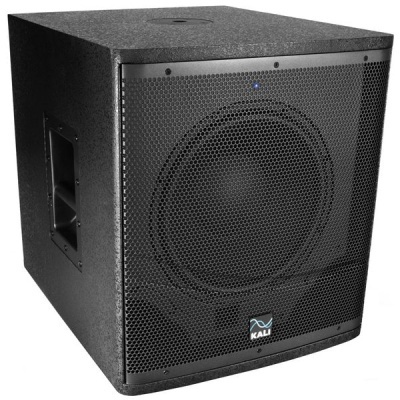 Coluna de som amplificada KALI preta com grelha metálica frontal