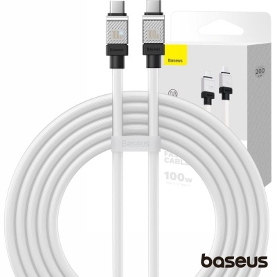 Cabo USB-C branco da Baseus com embalagem