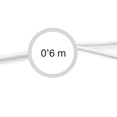 Cabo áudio branco jack 3,5mm para RCA branco e vermelho 0,6m