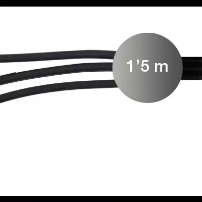 Cabo adaptador jack 3,5 mm para três RCA vermelho, branco e amarelo com selo cinza 1'5 m