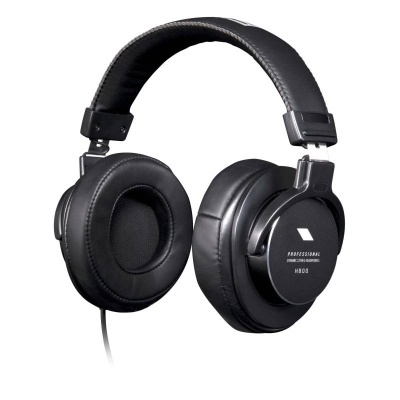 Auscultadores pretos acolchoados com texto PROFESSIONAL HEADPHONE HD03