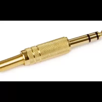 Conetor áudio jack estéreo dourado de 3.5 mm