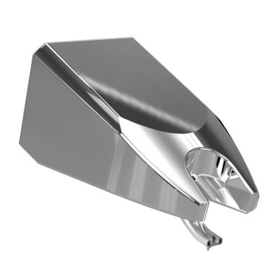 Cabeça de gira-discos metálica prateada