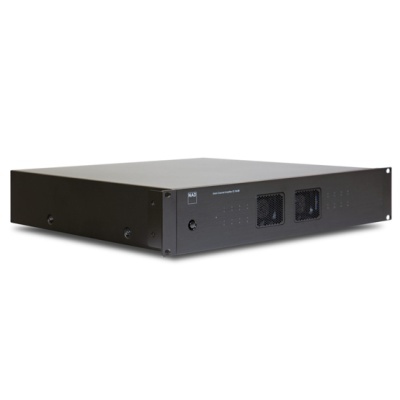 Equipamento eletrónico rackmount preto com ventoinhas frontais e LEDs