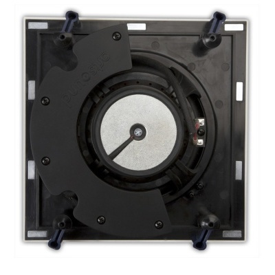 Visor quadrado plástico preto com elementos circulares e suportes ajustáveis