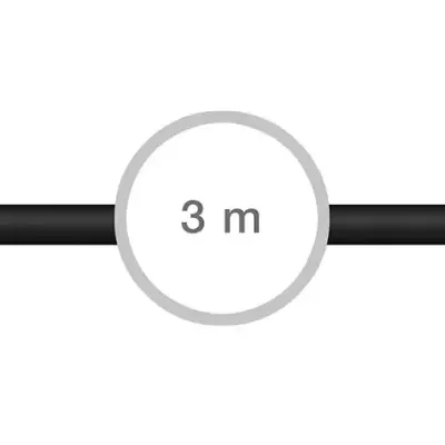 Cabo HDMI preto de 3 metros com conectores dourados
