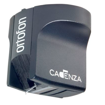 Cabeça de gira-discos Ortofon Cadenza preta com logotipos brancos