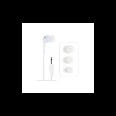 Auricular branco com conector jack e capas de silicone