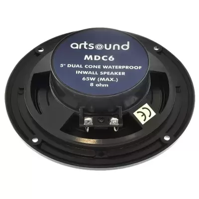 Coluna impermeável artsound MDC6 preta com etiqueta azul