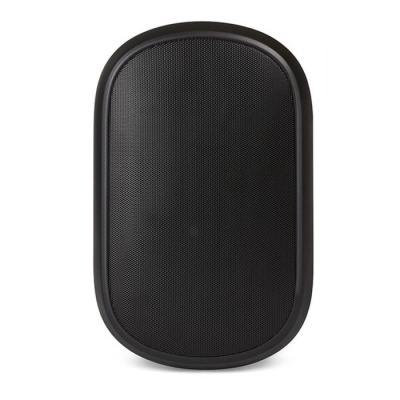 Coluna portátil preta com grelha frontal oval