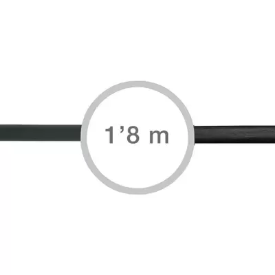 Cabo de alimentação preto com ficha europeia e conector fêmea preto