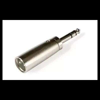 Adaptador metálico para áudio com ponta de 6,35 mm prateado