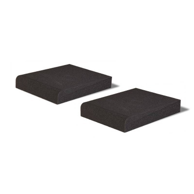 Par de almofadas pretas de espuma com cantos arredondados