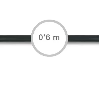 Cabo HDMI preto de 0,6 metros com conectores HDMI nas extremidades