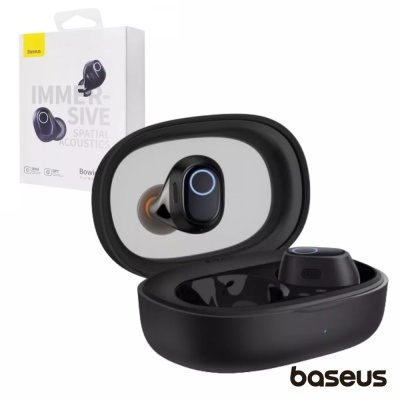 Auriculares sem fios Baseus negros com caixa e embalagem