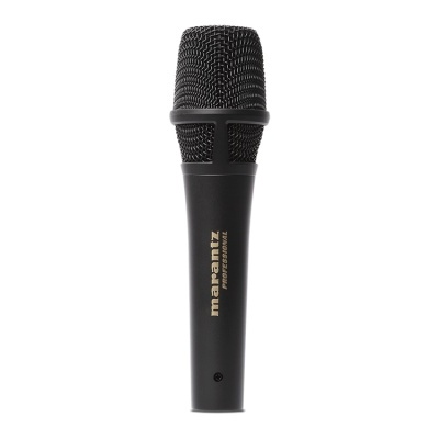 Microfone preto Marantz Professional com grelha metálica