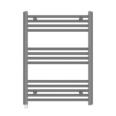 Aquecedor de toalhas cinzento com barras horizontais