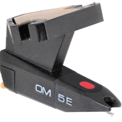 Cartucho de agulha para gira-discos preto com texto OM 5E