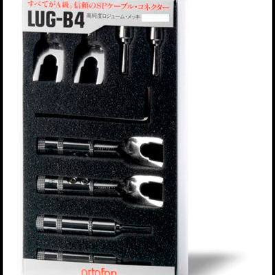 Conjunto de conectores metálicos LUG-B4 ortofon em caixa