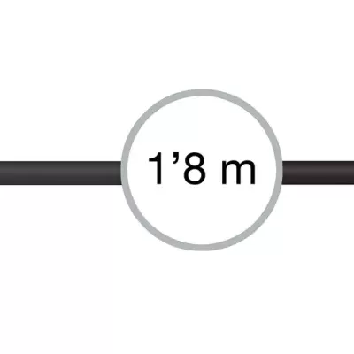 Cabo USB preto de 1,8 metros com conectores tipo A e micro USB