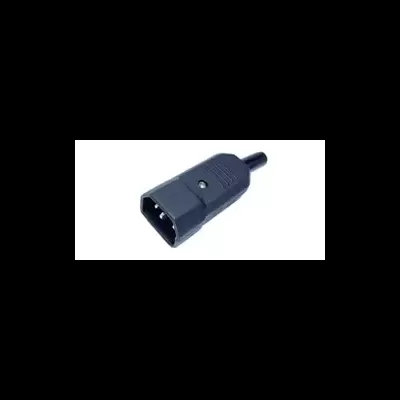 Conector elétrico macho preto com cabo