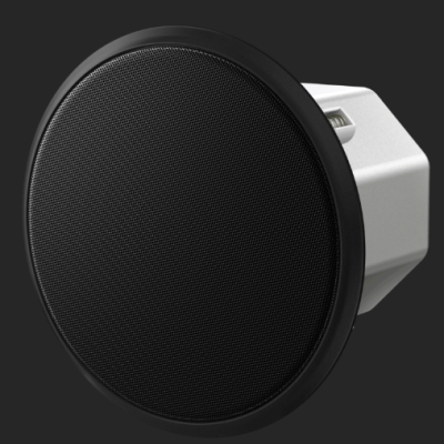 Coluna de teto embutida com grelha preta circular