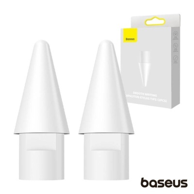 Duas pontas brancas Baseus para ecrã tátil com embalagem branca e amarela