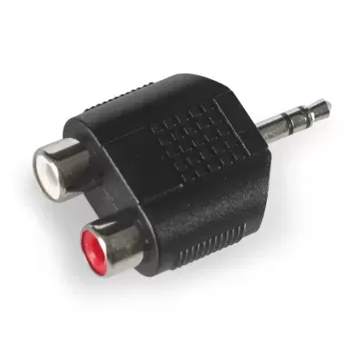 Adaptador de áudio jack 3,5 mm para RCA com cabo preto