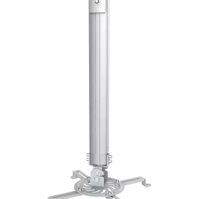 Suporte de teto ajustável para projetor em metal cinza com braços extensíveis