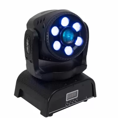 Luz de palco LED preta com seis LEDs brancos e visor digital